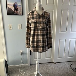 White Mark Plaid Sweatshirt in Gray and Cream